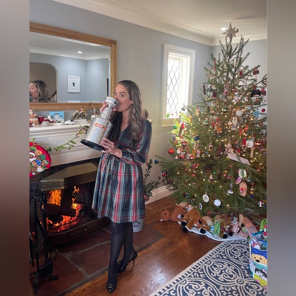 J.Crew V-neck taffeta mini dress in Stewart tartan - Picture 3 of 9